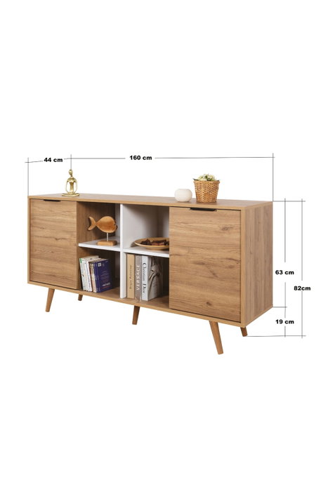 Hanah Home Sina 4621 Consola Roble Zafiro y Blanco